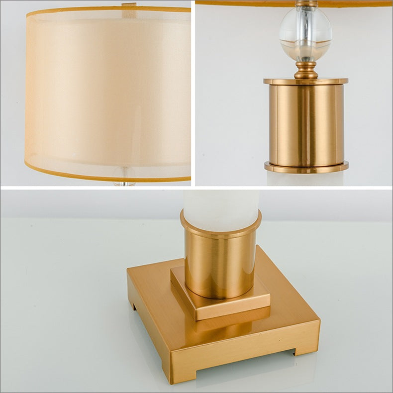Elegant Marble and Brass Table Lamp