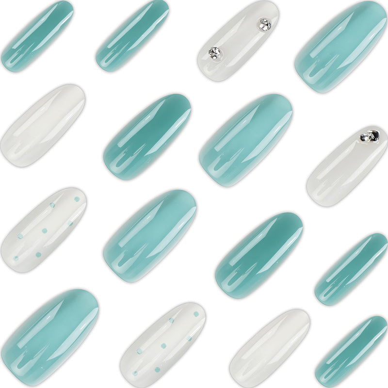 Decorative Press-On Nail Set with Crystal Accents Kalsten
