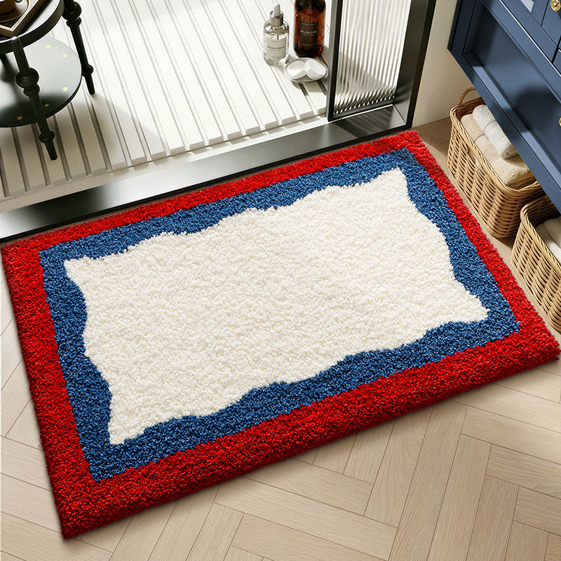 Plush Textured Zigzag Bath Mat Kalsten