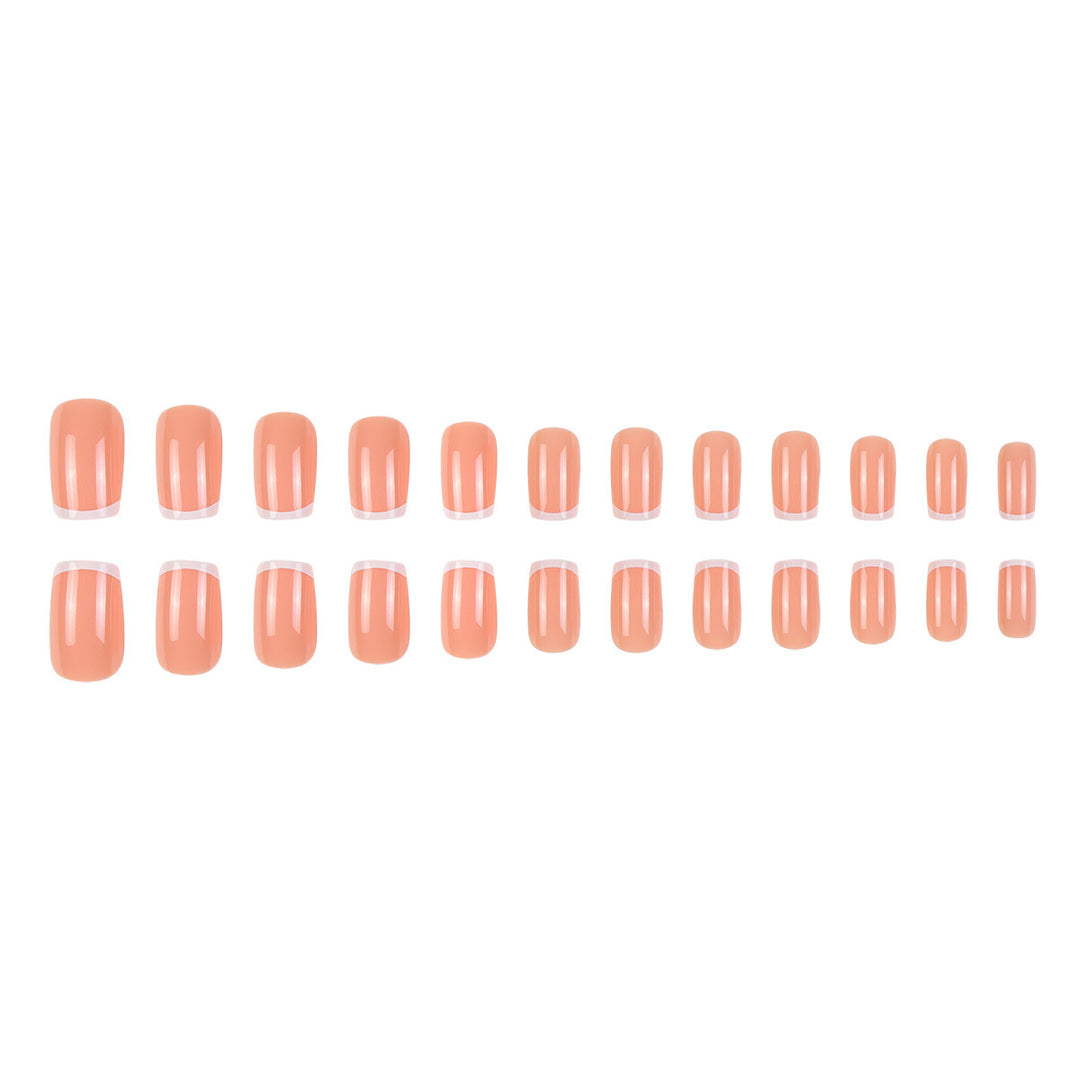 Glossy French Tip Press-On Nail Set Kalsten
