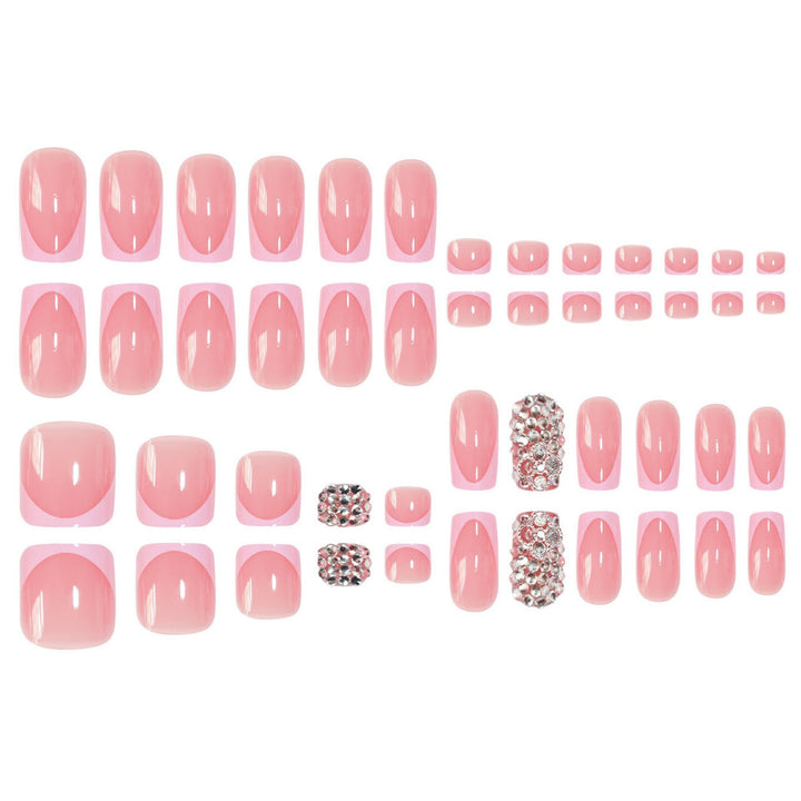 Glamorous French Tip Press-On Nail Set Kalsten