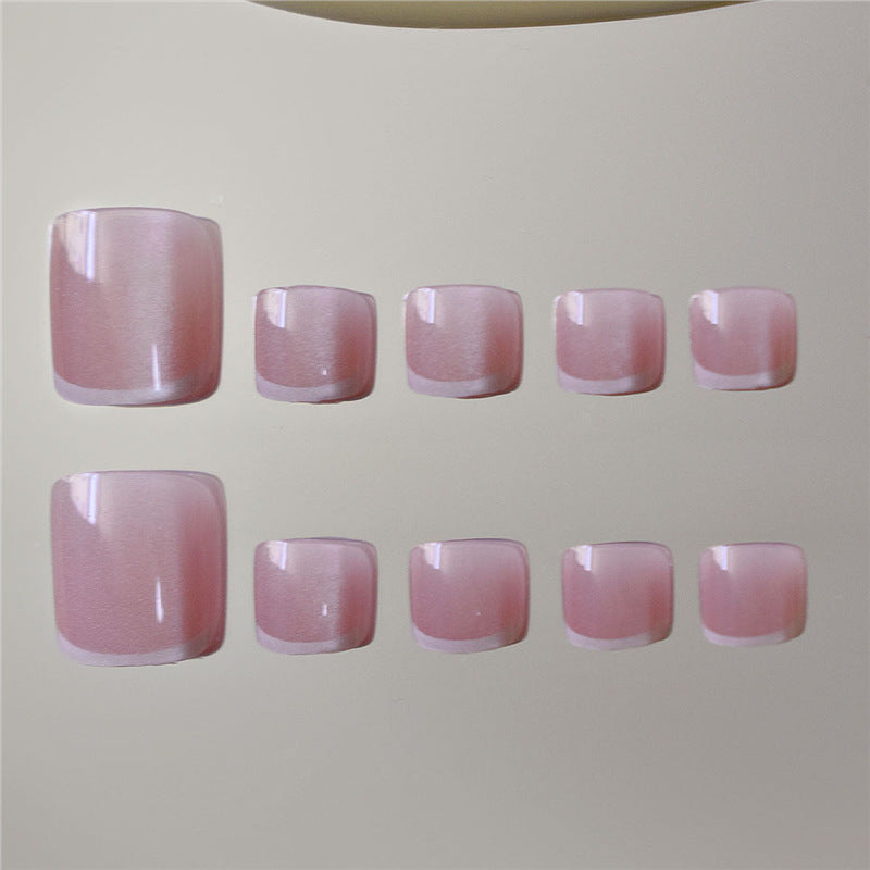 Elegant French Tip Press-On Toenails Kalsten