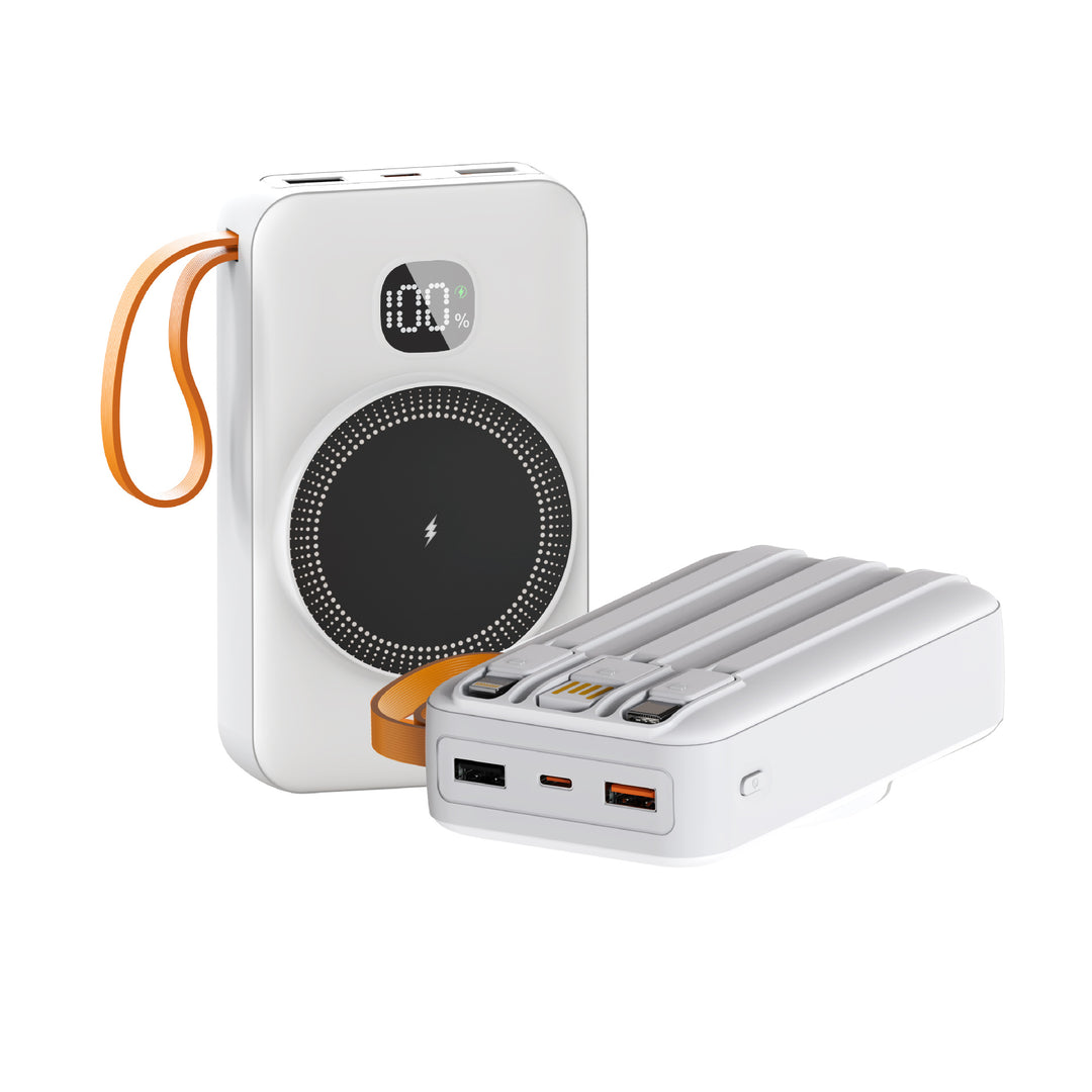 Portable power bank with integrated inductive fast charging function and LED charging status indicator Kalsten