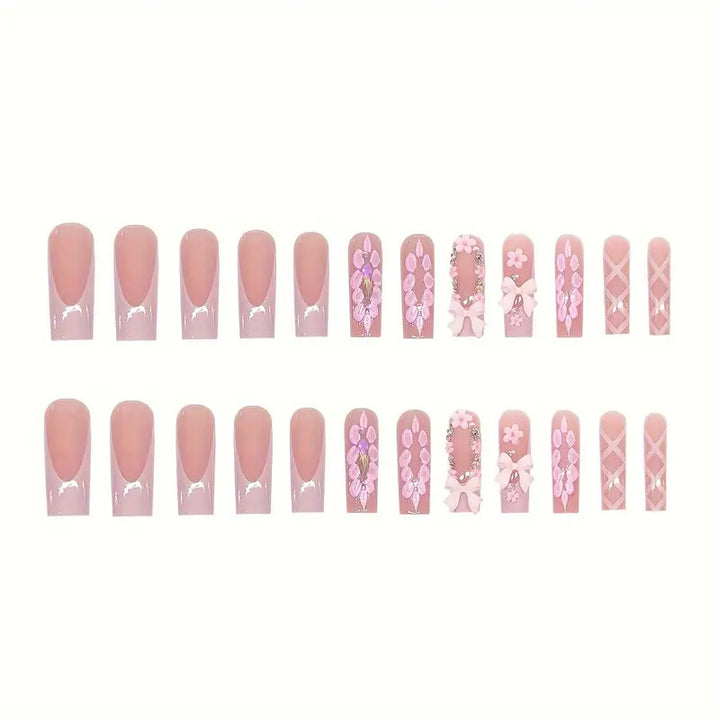 Decorative Bow-Embellished Press-On Nails Kalsten