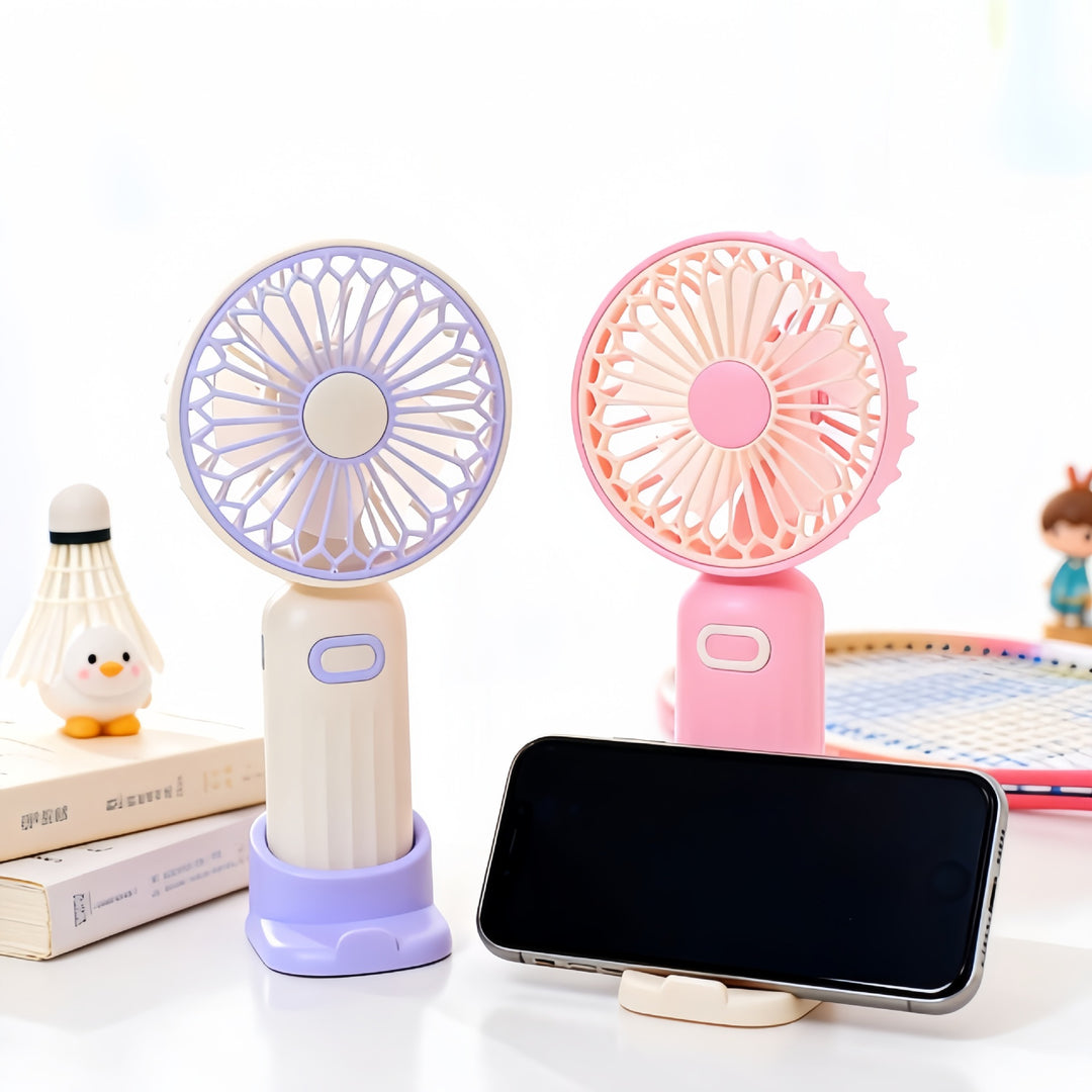 Ladies Portable Hand Fan with Double Speed Control and USB Charging Function Kalsten