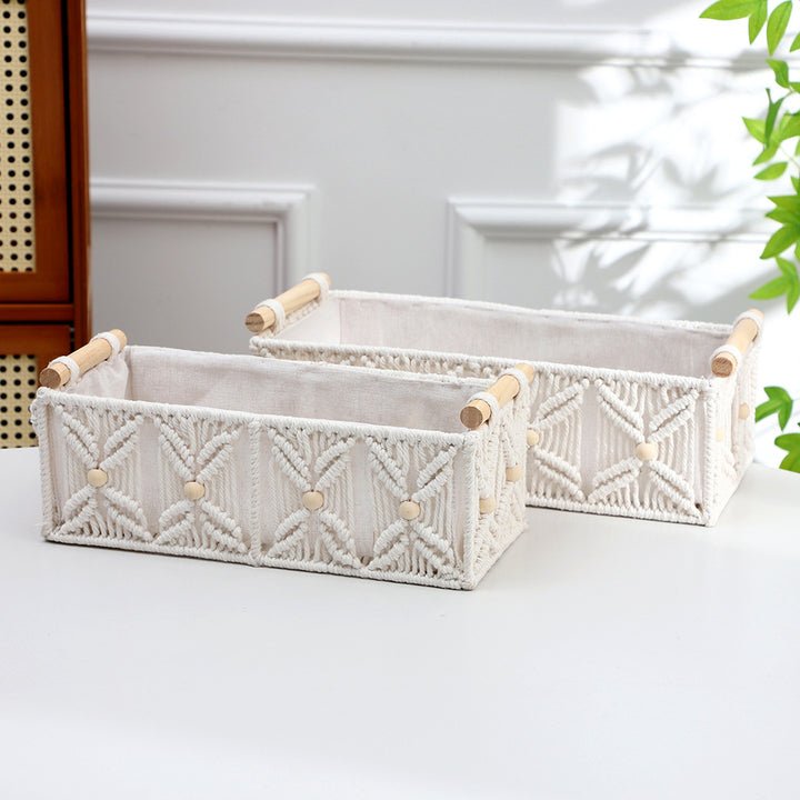 Decorative Macrame Storage Basket Kalsten