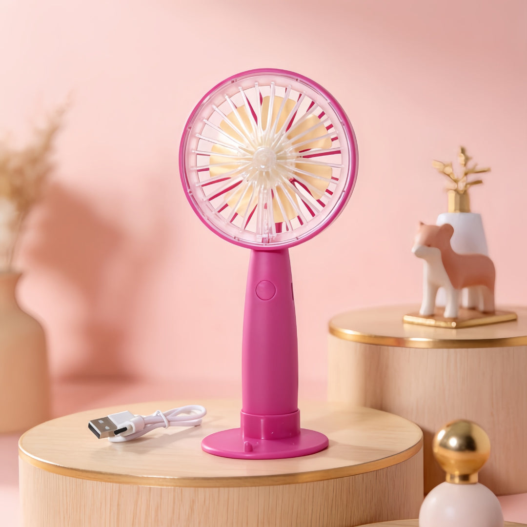 Women Portable Mini Hand Fan with Flexible USB Charging Function Kalsten
