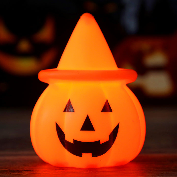 Halloween LED Pumpkin Mood Light with Witch Hat