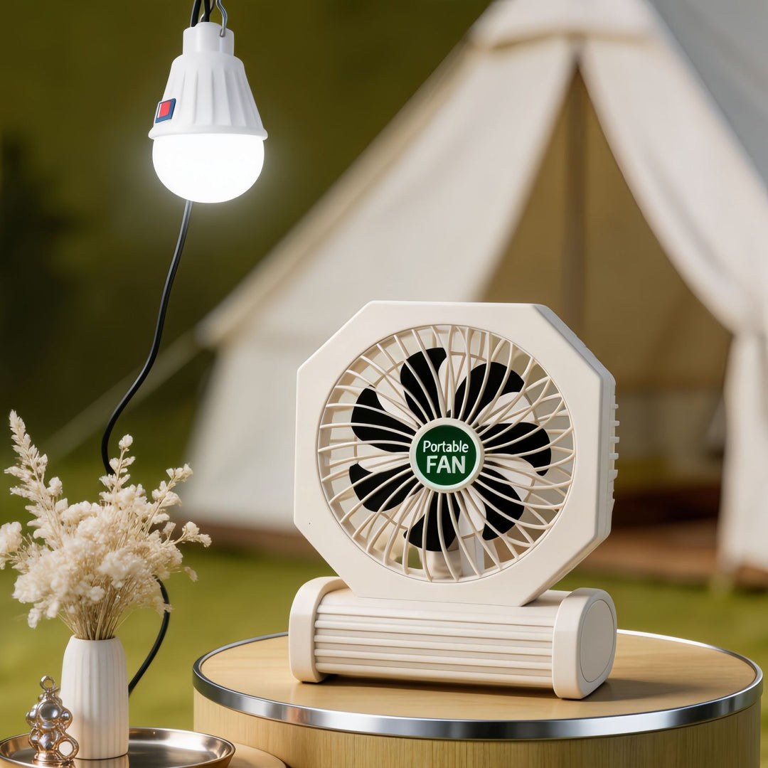 Ladies Portable Table Fan with USB Connection and an Elegant Wooden Base Kalsten