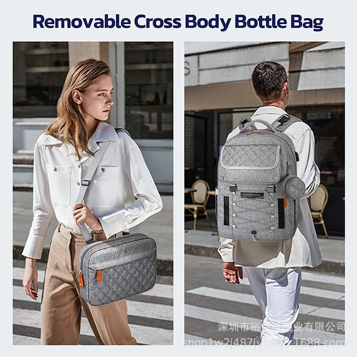 Multi-Functional Quilted Backpack with Detachable Organizer Kalsten