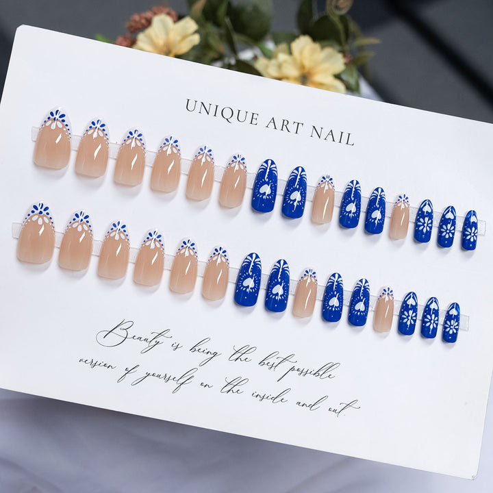 Floral Accent Stiletto Press-On Nails  1791110680