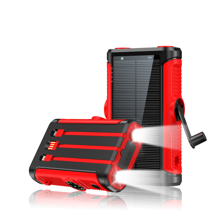 Portable solar battery with integrated hand crank charger Kalsten