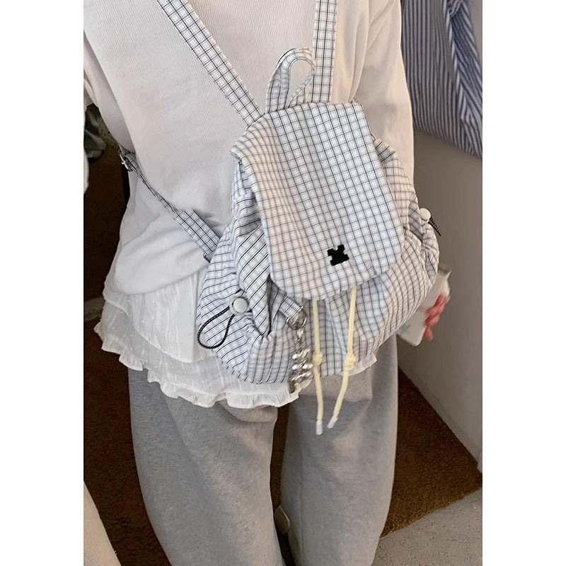 Casual Checkered Drawstring Backpack Kalsten