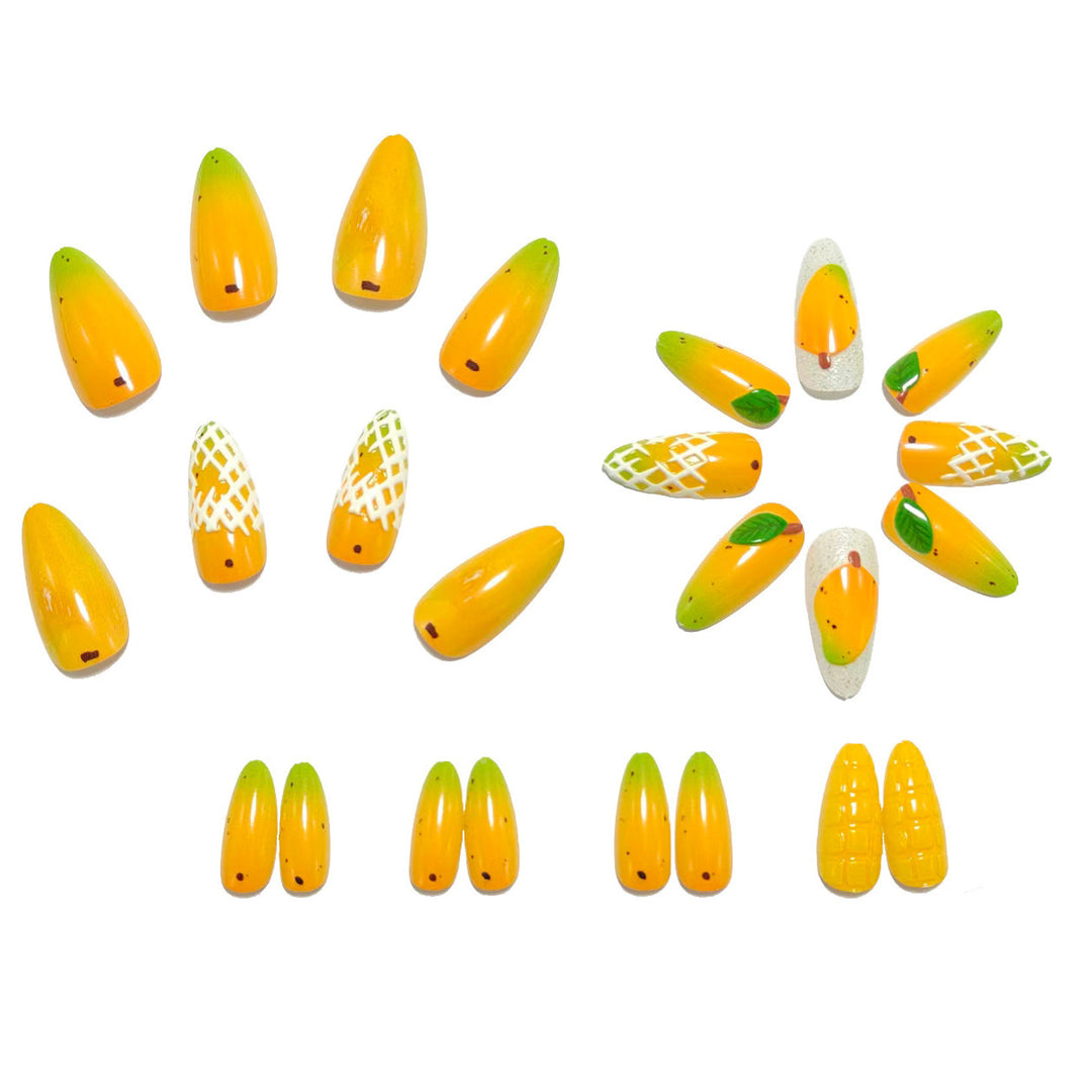 Artificial nails with fruity mango design Kalsten