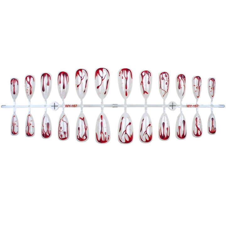 Artistic Abstract Blood-Splattered Press-On Nails Kalsten