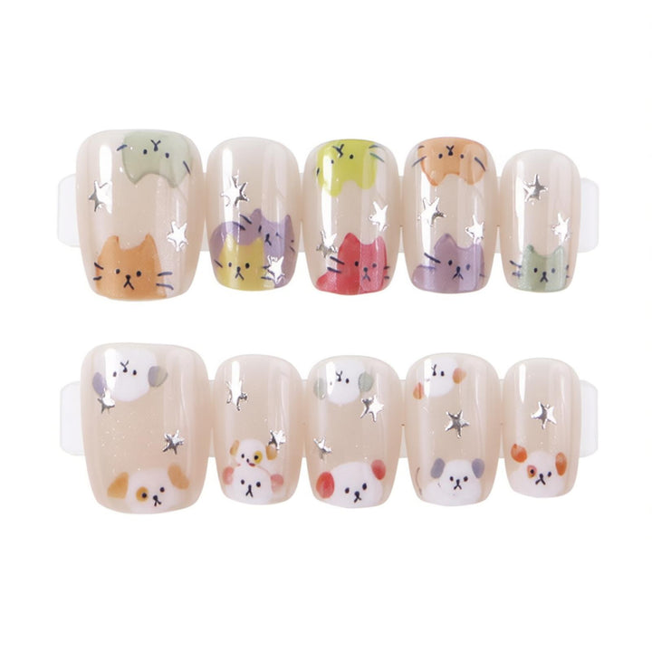 Whimsical Cat-Themed Press-On Nail Set Kalsten
