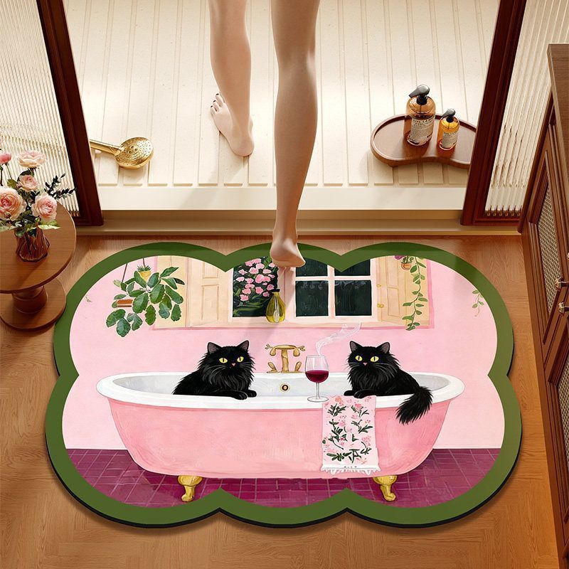 Artistic Cat Bath Rug