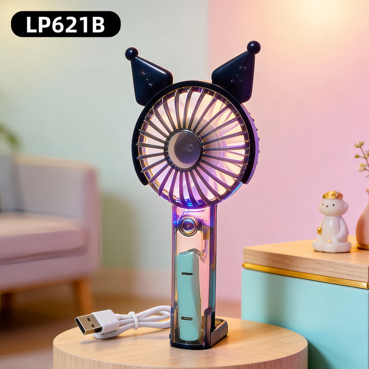 Women's Portable Handheld Fan with LED Lighting and Spray Function Kalsten