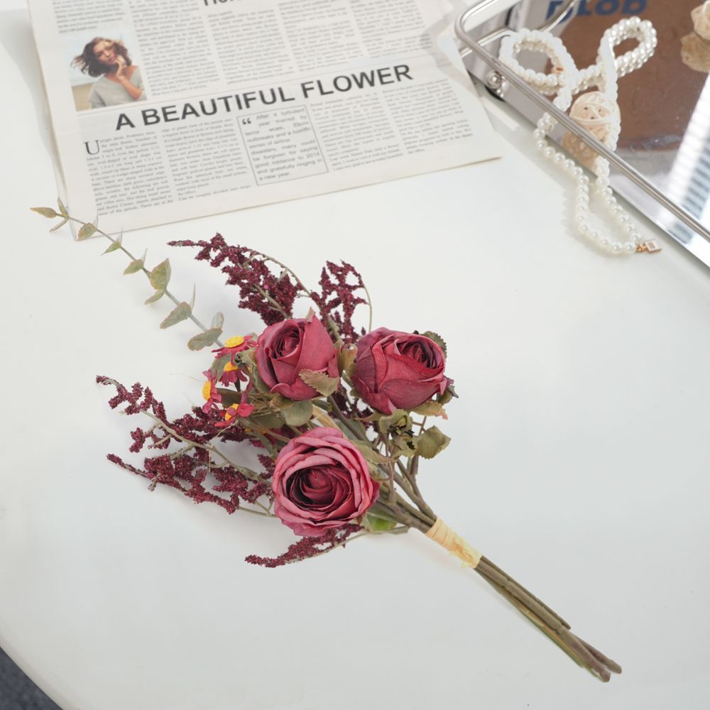 Dried Floral Bouquet with Eucalyptus and Lavender Accents