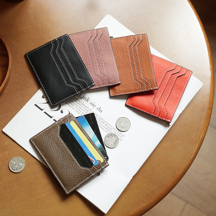 Textured Leather Card Wallet