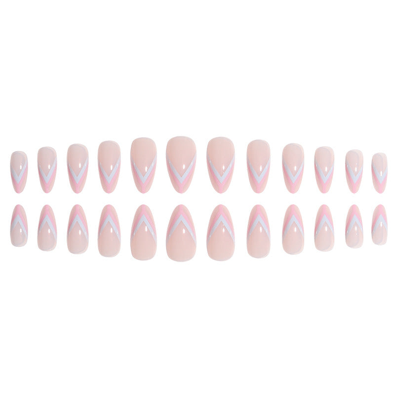 Elegant Geometric Press-On Nail Art Set Kalsten