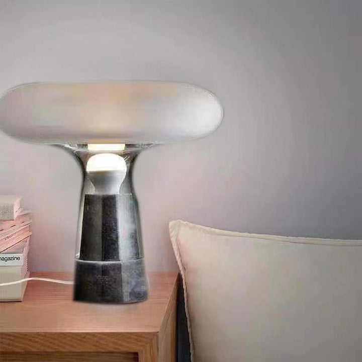 Modern Glass Table Lamp with Marble Base