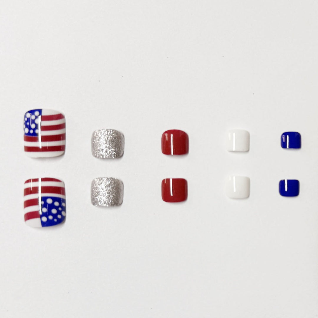 Artistic Independence Day Press-On Toenails Kalsten
