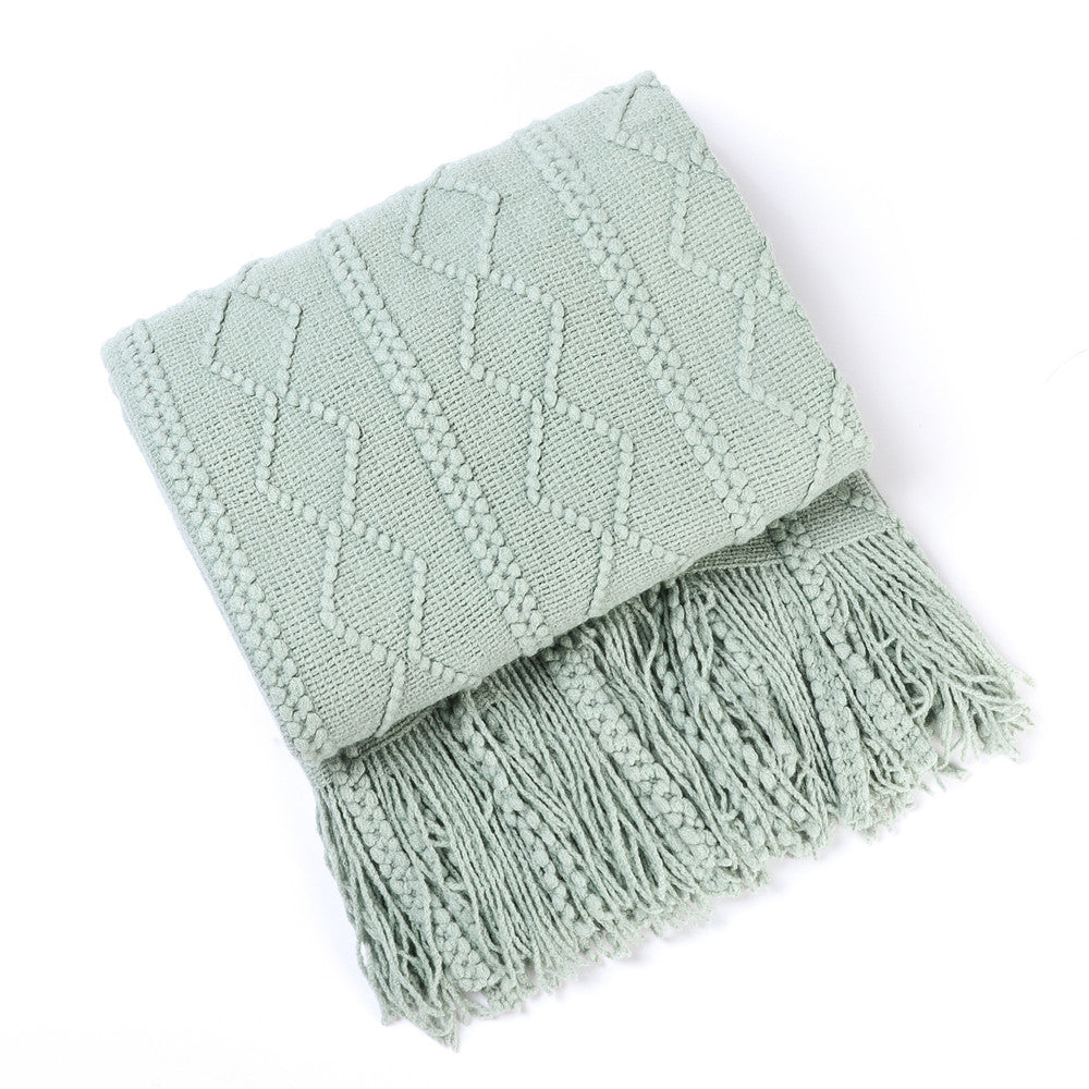 Cozy Decorative Fringe Throw Blanket