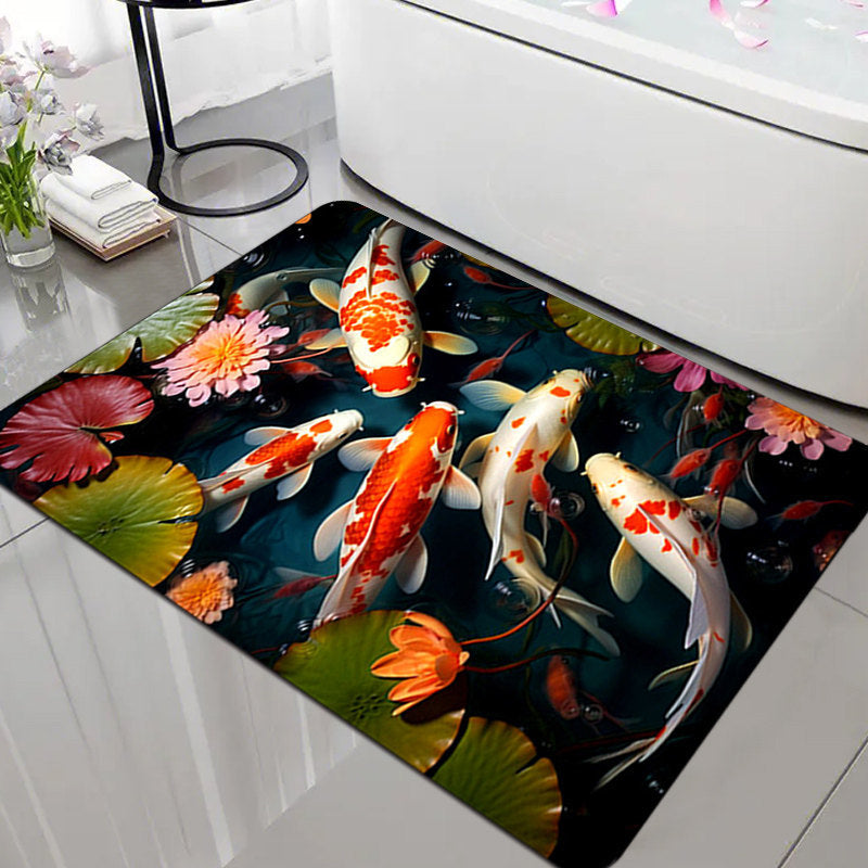 Floral Design Memory Foam Bath Mat Kalsten