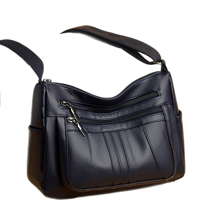 Functional Faux Leather Shoulder Bag