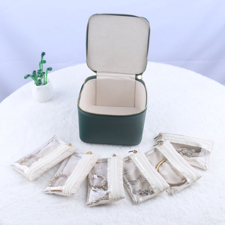 Cosmetic organizer handbag with transparent compartments Kalsten