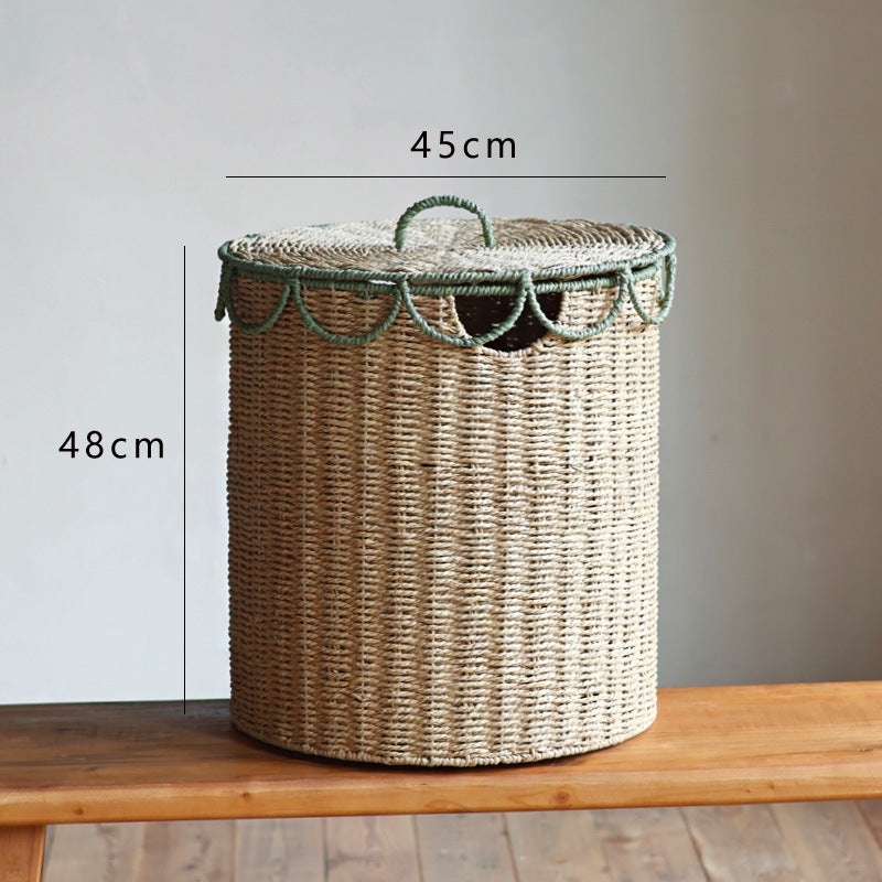 Handmade storage basket with lid Kalsten