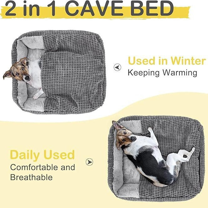 Plush Triangle Hideaway Dog Bed