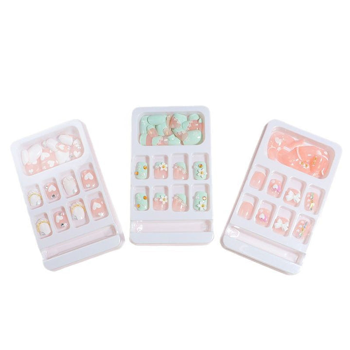 Decorative Press-On Nail Art Set with Bow Accents Kalsten
