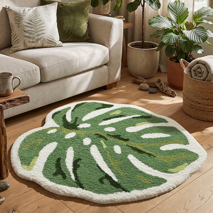 Monstera Leaf Shaped Area Rug Kalsten