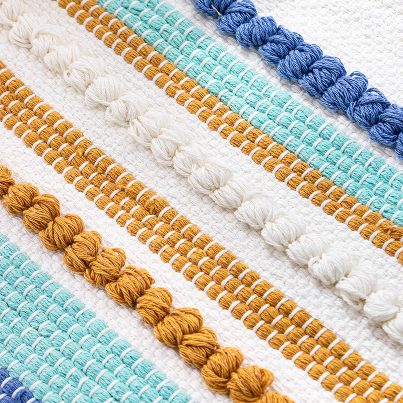Woven wall hanging with relief stripes and long tassels Kalsten
