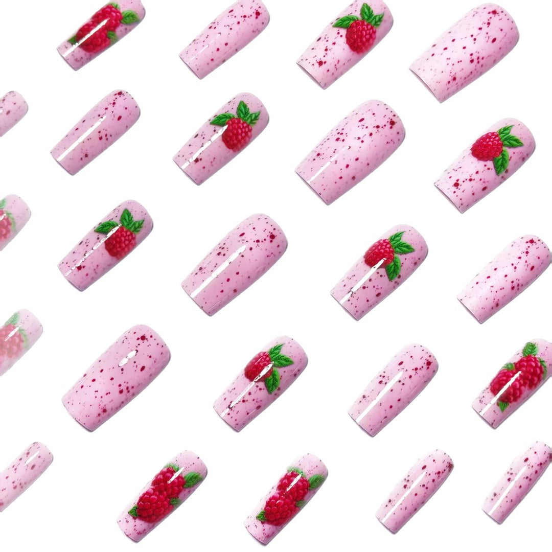 Artificial nails with Playful Raspberry Design Kalsten