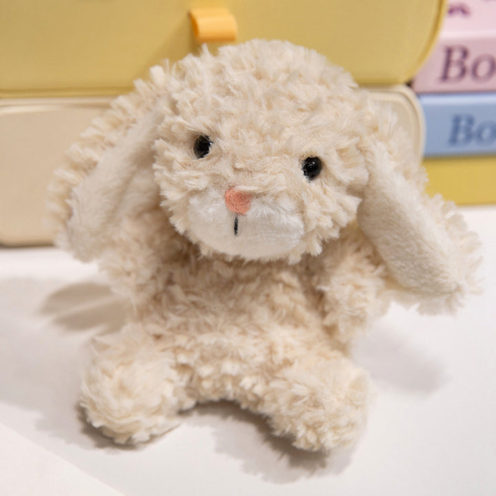 Plush Sitting Bunny Comforter with Microfiber Curly Fur Weighted Huggable Core & Embroidered Face Kalsten