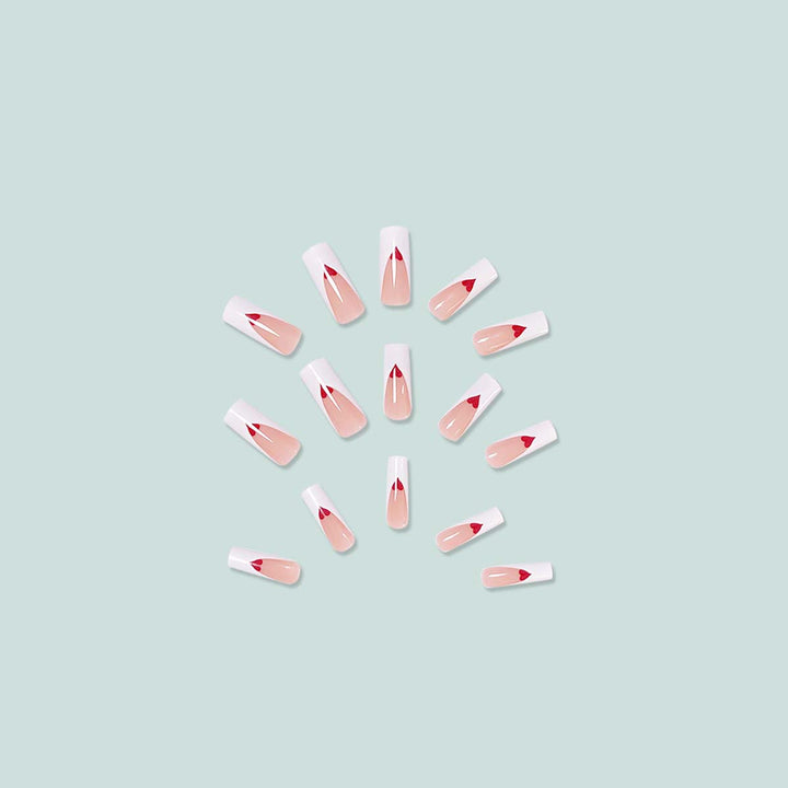 Artful nail extensions with heart design Kalsten