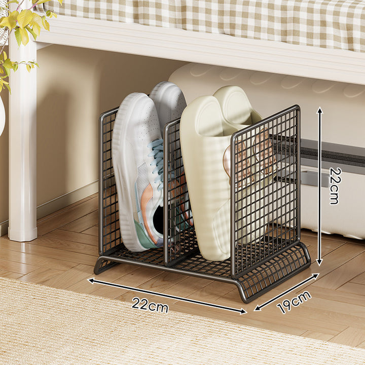 Vertical Mesh Divider Shoe Rack for Compact Under-Bed and Entryway Storage