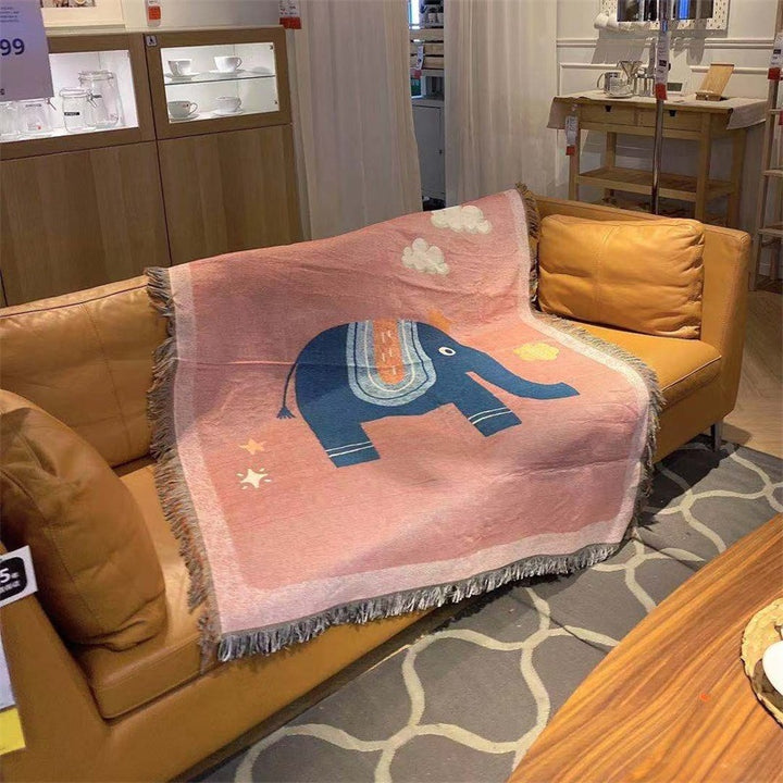 Decorative Elephant-Themed Tapestry