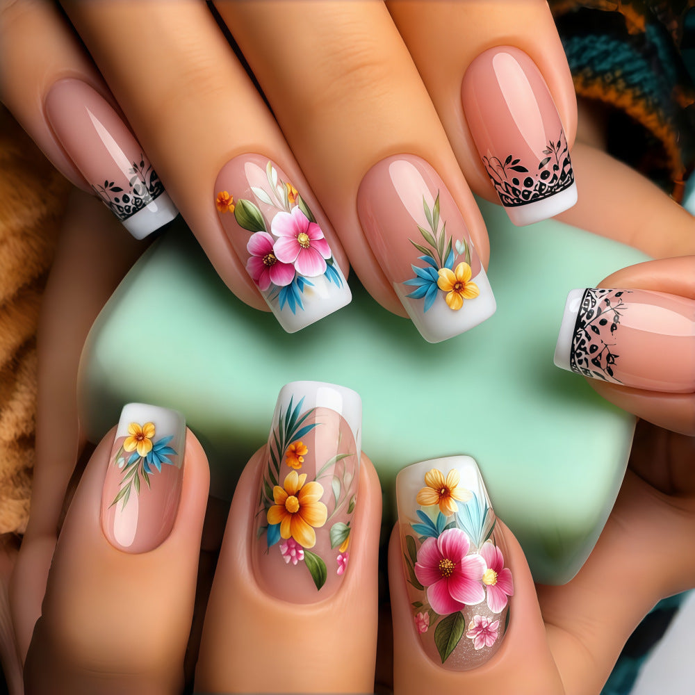 Exquisite artificial nails with floral patterns Kalsten