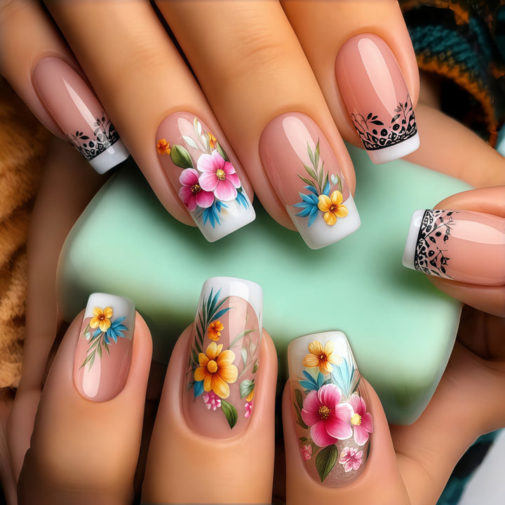 Exquisite artificial nails with floral patterns Kalsten