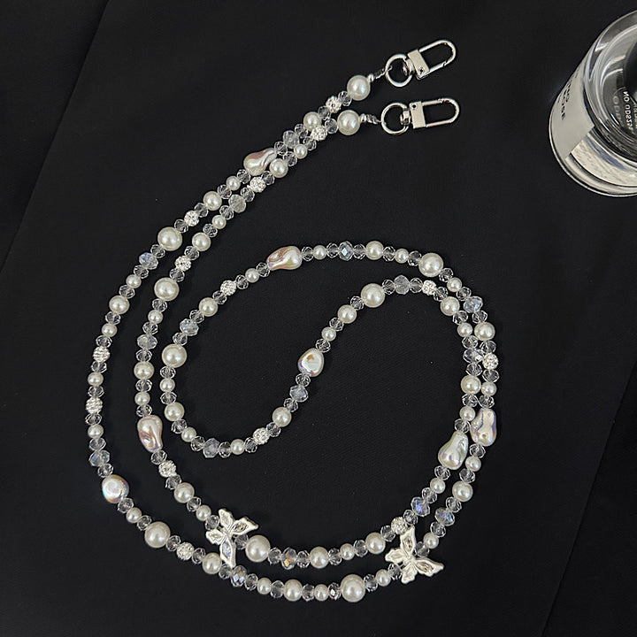 Elegant Pearl and Crystal Eyewear Chain Kalsten