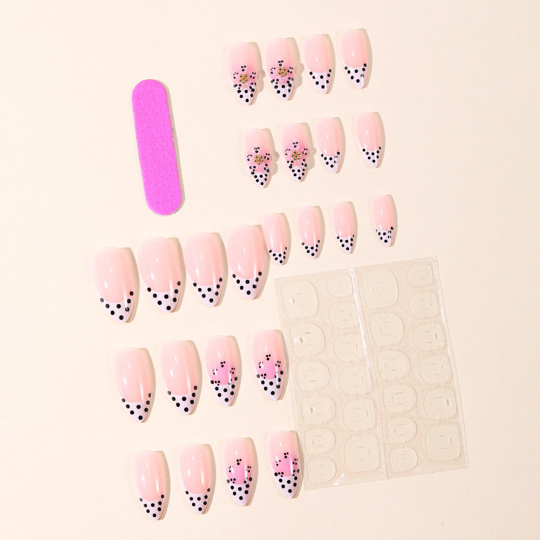 Elegant Floral Design Stiletto Nail Art Extensions Kalsten