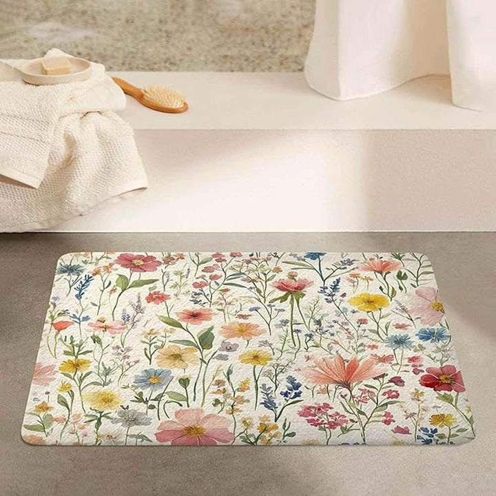 Floral Pattern Anti-Fatigue Bath Mat