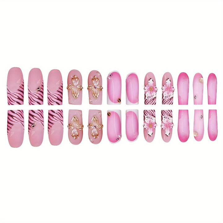 Artistic Floral 3D Press-On Nails Kalsten