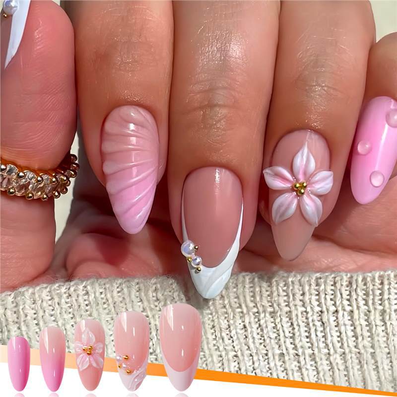 Artistic 3D Floral Press-On Nail Kit Kalsten