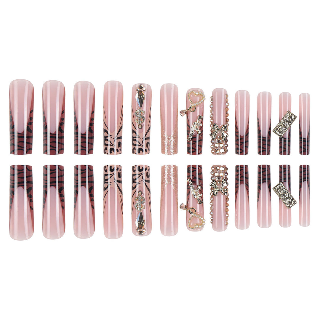 Glamorous Stiletto Press-On Nails with Decorative Accents Kalsten