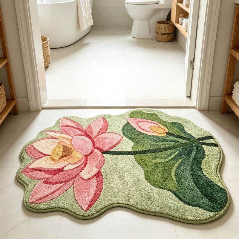 Plush Floral Bath Mat